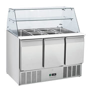 Vitrine réfrigérée GN1/1 dessus ouvert CRQ 93A - Cool Head 1365x700x1295 mm 364 L 233 W Coolhead - Saladette réfrigérée professionnel CHR - matériel cuisine pro - Cuistéo