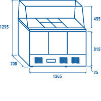 Vitrine réfrigérée GN1/1 dessus ouvert CRQ 93A - Cool Head 1365x700x1295 mm 364 L 233 W Coolhead - vue 11 - Saladette réfrigérée pro CHR - Cuistéo