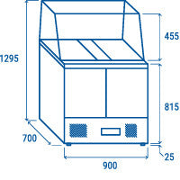 Vitrine réfrigérée ouverte GN1/1 CRQ 90A - Cool Head 900x700x1295 mm 232 L 142.4 W Coolhead - vue 11 - Saladette réfrigérée pro CHR - Cuistéo