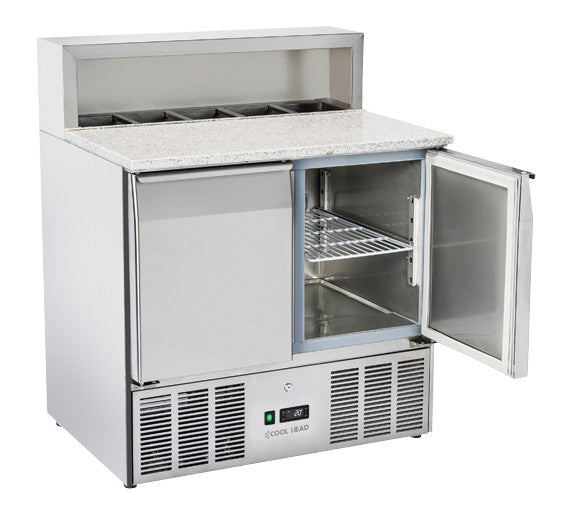 Saladette réfrigérée pizza GN1/1 CRP 90A - Cool Head 900x700x1090 mm 265 L 142.4 W Coolhead - Saladette réfrigérée professionnel CHR - matériel cuisine pro - Cuistéo