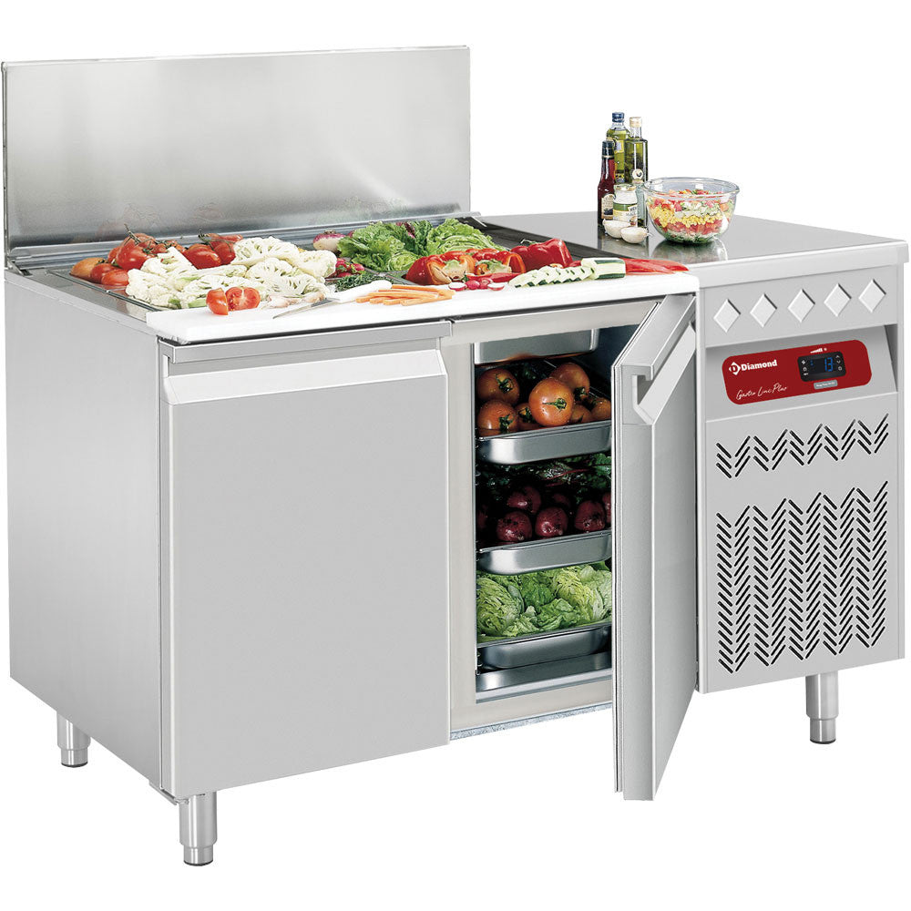 Table réfrigérée 2 portes GN avec salade GN - Diamond