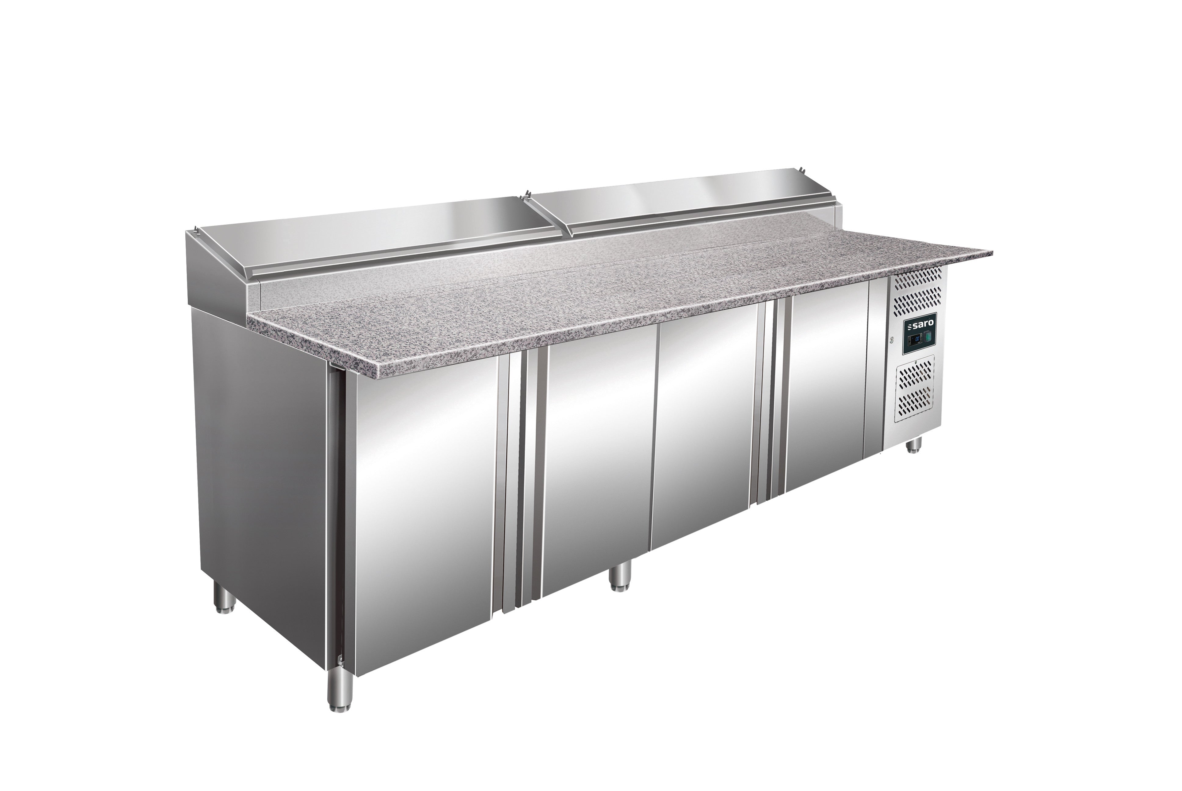 Table préparation - 4 portes - Granit - Professionnel inox 943 L Saro - Saladette réfrigérée professionnel CHR - matériel cuisine pro - Cuistéo