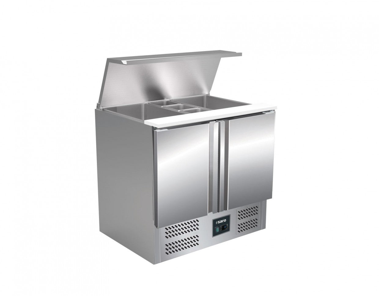 Saladette inox - 2 portes - GN1/1 - Professionnel Saro - Saladette réfrigérée professionnel CHR - matériel cuisine pro - Cuistéo