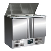 Saladette inox - 2 portes - GN1/1 - Professionnel Saro - Saladette réfrigérée professionnel CHR - matériel cuisine pro - Cuistéo
