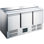 Saladette inox - 3 portes - GN1/1 - Professionnel 368 L Saro - Saladette réfrigérée professionnel CHR - matériel cuisine pro - Cuistéo