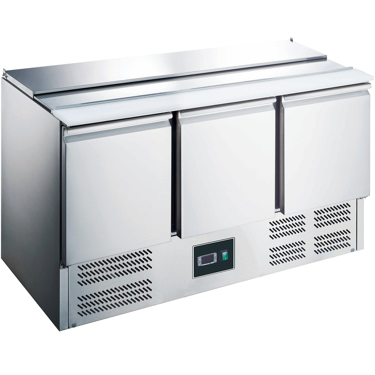 Saladette inox - 3 portes - GN1/1 - Professionnel 368 L Saro - Saladette réfrigérée professionnel CHR - matériel cuisine pro - Cuistéo