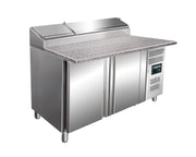 Table préparation - 2 portes - Granit - Professionnel inox 496 L Saro - Saladette réfrigérée professionnel CHR - matériel cuisine pro - Cuistéo