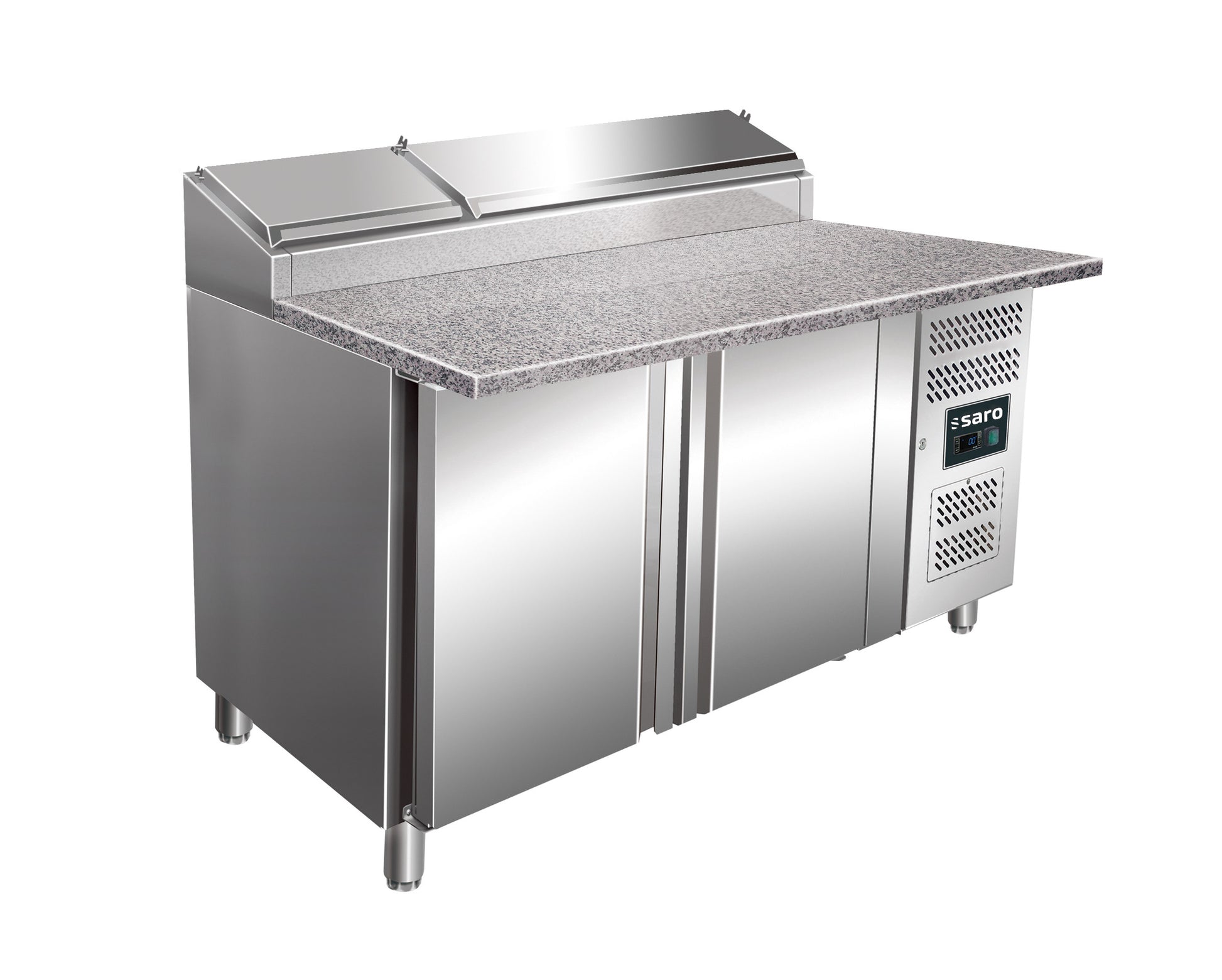 Table préparation - 2 portes - Granit - Professionnel inox 496 L Saro - Saladette réfrigérée professionnel CHR - matériel cuisine pro - Cuistéo
