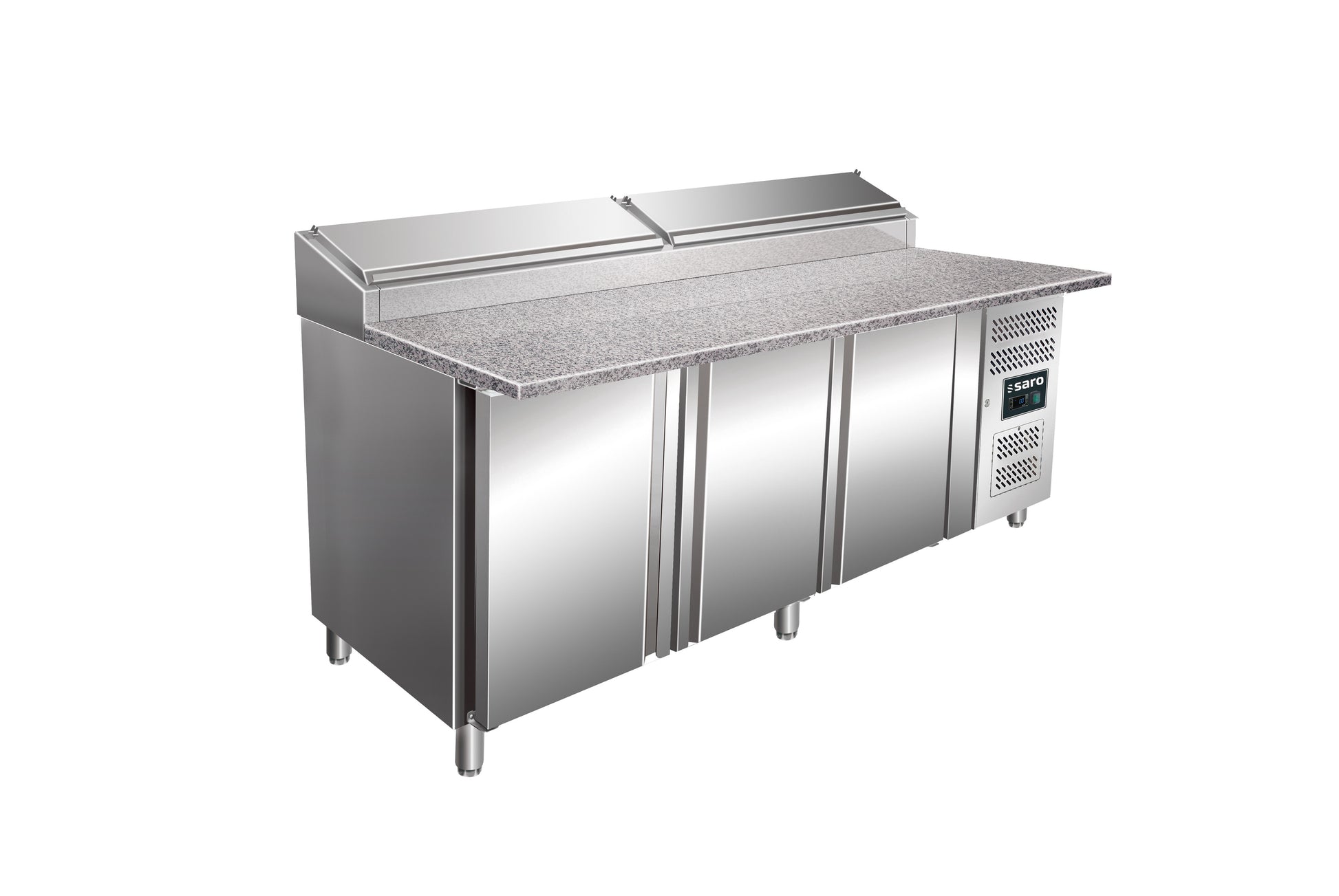 Table préparation - 3 portes - Granit - Professionnel inox 725 L Saro - Saladette réfrigérée professionnel CHR - matériel cuisine pro - Cuistéo