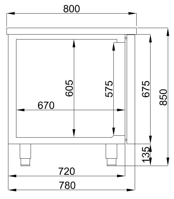 Table réfrigérée pâtisserie 2 battantes inox 1550x800x850 mm 380 L 0.17 kW Combisteel - vue 2 - Tour Réfrigéré pro CHR - Cuistéo