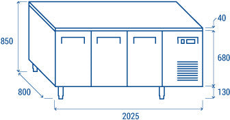 Comptoir réfrigéré pour plateaux 600x400mm - PA 3100 - Cool Head 640 L 450 W Coolhead - vue 7 - Tour Réfrigéré pro CHR - Cuistéo