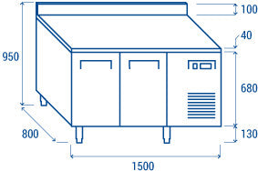 Table réfrigéré pour plateaux 600x400mm - PA 2200 - Cool Head 430 L 300 W Coolhead - vue 7 - Tour Réfrigéré pro CHR - Cuistéo