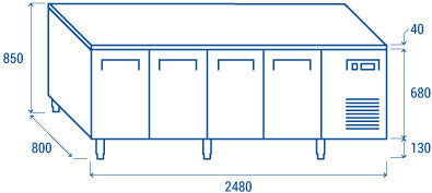 Tour réfrigéré pour plateaux 600x400mm - PA 4100 - Cool Head 748 L 270 W Coolhead - vue 8 - Tour Réfrigéré pro CHR - Cuistéo