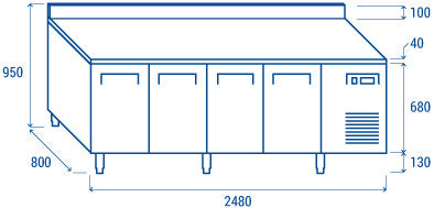 Tour réfrigéré pour plateaux 600x400mm - PA 4200 - Cool Head 748 L 270 W Coolhead - vue 8 - Tour Réfrigéré pro CHR - Cuistéo
