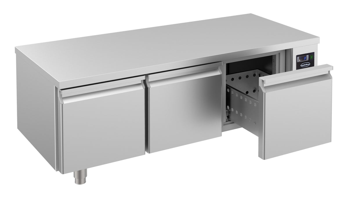 Table réfrigérée 600 haute 3 tiroirs inox 1600x700x600 mm 280 L 0.23 kW Combisteel - Soubassement Réfrigéré professionnel CHR - matériel cuisine pro - Cuistéo
