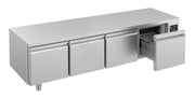 Table réfrigérée 600 haute 4 tiroirs inox 2130x700x600 mm 360 L 0.35 kW Combisteel - Soubassement Réfrigéré professionnel CHR - matériel cuisine pro - Cuistéo