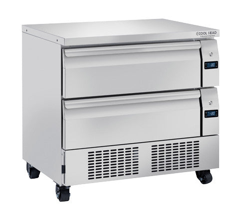 Double tiroirs réfrigérés / congélateur - DWT 92 - Cool Head 905x700x870 mm 179 L 689 W Coolhead - Soubassement Réfrigéré professionnel CHR - matériel cuisine pro - Cuistéo