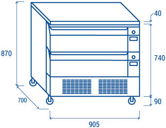 Double tiroirs réfrigérés / congélateur - DWT 92 - Cool Head 905x700x870 mm 179 L 689 W Coolhead - vue 8 - Soubassement Réfrigéré pro CHR - Cuistéo