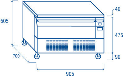 Refroidisseur / congélateur à tiroir unique - DWT 90 - Cool Head 905x700x605 mm 78 L 345 W Coolhead - vue 8 - Soubassement Réfrigéré pro CHR - Cuistéo