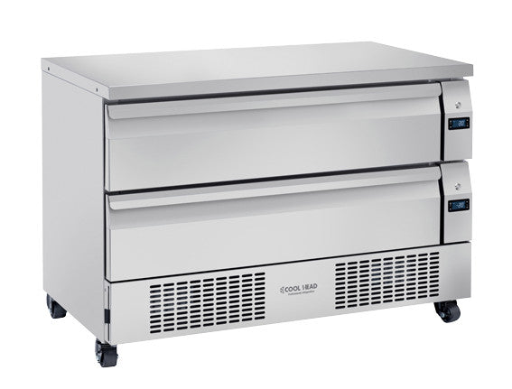Double tiroirs réfrigérés / congélateur - DWT 122 - Cool Head 1230x700x870 mm 265 L 689 W Coolhead - Soubassement Réfrigéré professionnel CHR - matériel cuisine pro - Cuistéo