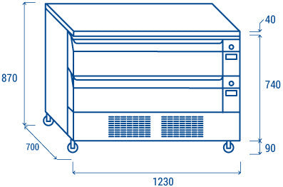 Double tiroirs réfrigérés / congélateur - DWT 122 - Cool Head 1230x700x870 mm 265 L 689 W Coolhead - vue 8 - Soubassement Réfrigéré pro CHR - Cuistéo