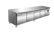 Réfrigérateur Sous-plan - 4 Portes - 420 L - 2/+8°C - R600a - 0.350 kW - UGN 4100 TN inox Saro - Soubassement Réfrigéré professionnel CHR - matériel cuisine pro - Cuistéo