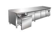 Réfrigérateur Sous-plan - 4 Tiroirs - 420 L - 2/+8°C - R600a - 0.350 kW - UGN 4100 TN-4S inox Saro - Soubassement Réfrigéré professionnel CHR - matériel cuisine pro - Cuistéo