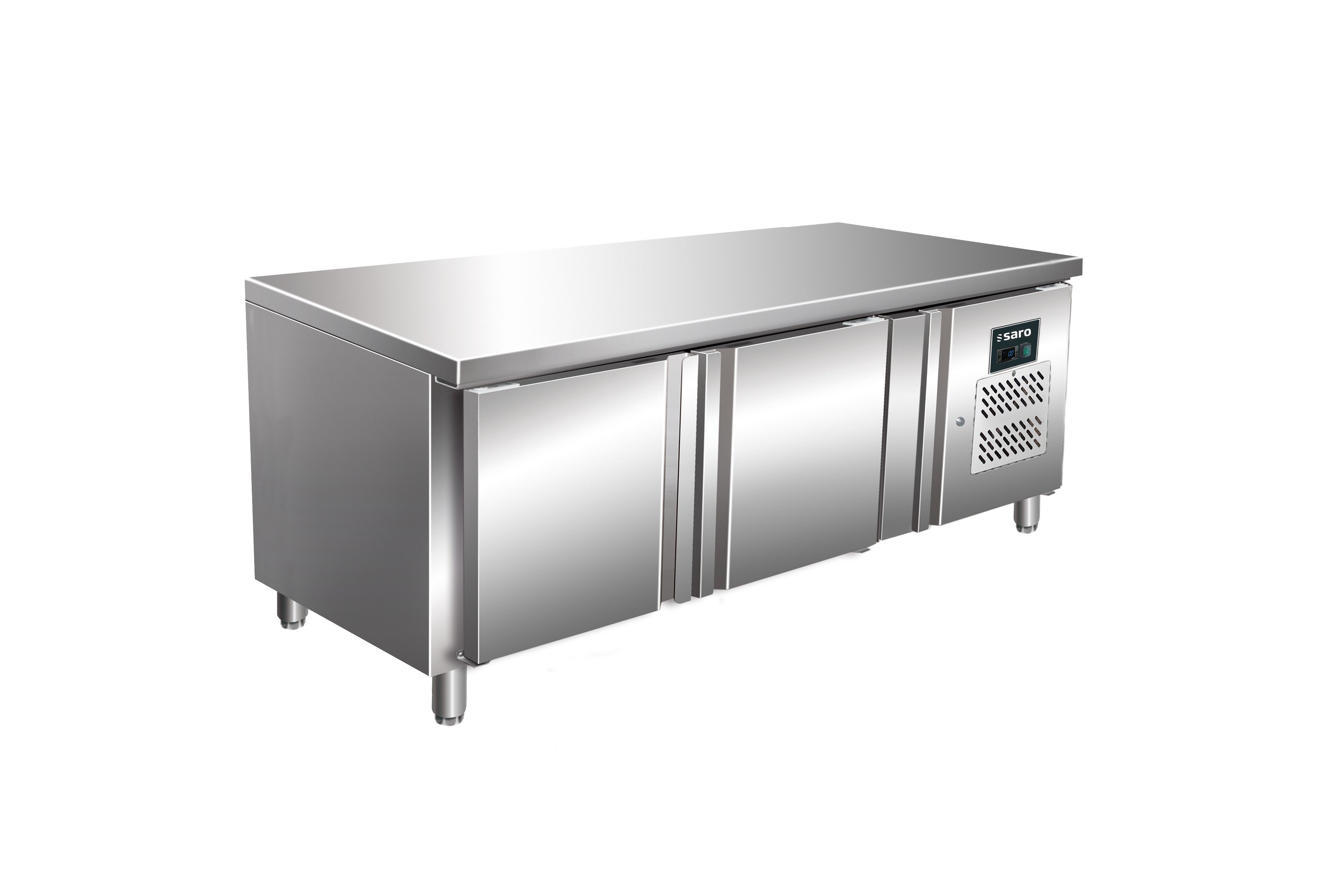Réfrigérateur Sous-plan - 2 Portes - 214 L - 2/+8°C - R600a - 0.350 kW - UGN 2100 TN inox Saro - Soubassement Réfrigéré professionnel CHR - matériel cuisine pro - Cuistéo