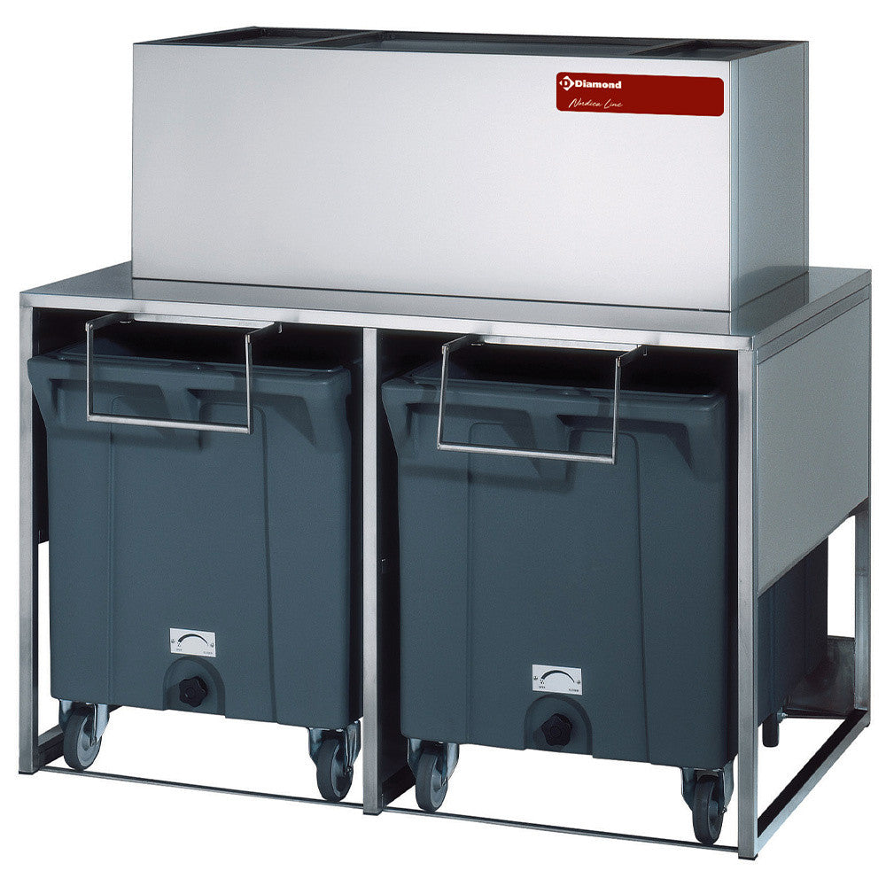 Bacs de stockage glaçons avec chariots 2x 108 kg - Diamond