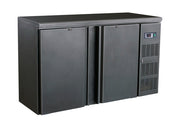 Arrière bar réfrigéré noir 2 portes 1462x513x860 mm 350 L 0.28 kW Combisteel - Arrière-bar réfrigéré professionnel CHR - matériel cuisine pro - Cuistéo