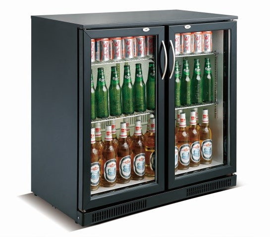 Arrière bar réfrigéré noir 2 portes 900x500x900 mm 198 L 0.24 kW Combisteel - Arrière-bar réfrigéré professionnel CHR - matériel cuisine pro - Cuistéo
