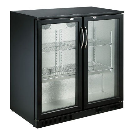 Arrière bar réfrigéré noir 2 portes 900x500x900 mm 198 L 0.24 kW Combisteel - vue 2 - Arrière-bar réfrigéré pro CHR - Cuistéo
