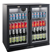 Arrière bar réfrigérée noir 2 portes 900x520x850 mm 198 L 0.23 kW Combisteel - Arrière-bar réfrigéré professionnel CHR - matériel cuisine pro - Cuistéo