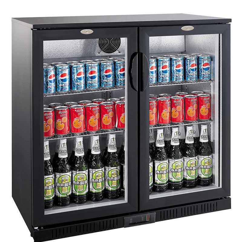 Arrière bar réfrigérée noir 2 portes 900x520x850 mm 198 L 0.23 kW Combisteel - Arrière-bar réfrigéré professionnel CHR - matériel cuisine pro - Cuistéo
