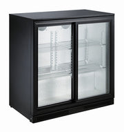 Arrière bar réfrigérée noir 2 portes coulissantes 900x500x900 mm 198 L 0.24 kW Combisteel - Arrière-bar réfrigéré professionnel CHR - matériel cuisine pro - Cuistéo