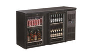 Arrière bar réfrigéré noir 2 portes en verre 1462x535x860 mm 350 L 0.28 kW Combisteel - Arrière-bar réfrigéré professionnel CHR - matériel cuisine pro - Cuistéo