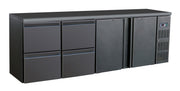 Arrière bar réfrigérée noir 2 portes et 2 tiroirs 2542x513x860 mm 698 L 0.44 kW Combisteel - Arrière-bar réfrigéré professionnel CHR - matériel cuisine pro - Cuistéo
