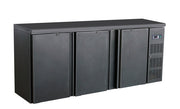 Arrière bar réfrigéré noir 3 portes 2002x513x860 mm 537 L 0.28 kW Combisteel - Arrière-bar réfrigéré professionnel CHR - matériel cuisine pro - Cuistéo
