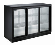 Arrière bar réfrigéré noir 3 portes coulissantes 1335x500x900 mm 298 L 0.3 kW Combisteel - Arrière-bar réfrigéré professionnel CHR - matériel cuisine pro - Cuistéo