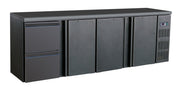 Arrière bar réfrigérée noir 3 portes et 2 tiroirs 2542x513x860 mm 698 L 0.44 kW Combisteel - Arrière-bar réfrigéré professionnel CHR - matériel cuisine pro - Cuistéo