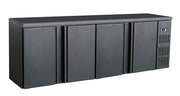 Arrière bar réfrigéré noir 4 portes 2542x513x860 mm 698 L 0.44 kW Combisteel - Arrière-bar réfrigéré professionnel CHR - matériel cuisine pro - Cuistéo