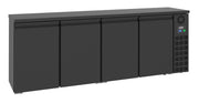 Arrière bar réfrigéré noir 4 portes 2490x550x950 mm 680 L 0.56 kW Combisteel - Arrière-bar réfrigéré professionnel CHR - matériel cuisine pro - Cuistéo
