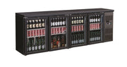 Arrière bar réfrigéré noir 4 portes en verre 2542x535x860 mm 698 L 0.44 kW Combisteel - Arrière-bar réfrigéré professionnel CHR - matériel cuisine pro - Cuistéo