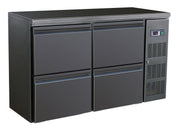 Arrière bar réfrigérée noir 4 tiroirs 1462x513x860 mm 350 L 0.28 kW Combisteel - Arrière-bar réfrigéré professionnel CHR - matériel cuisine pro - Cuistéo