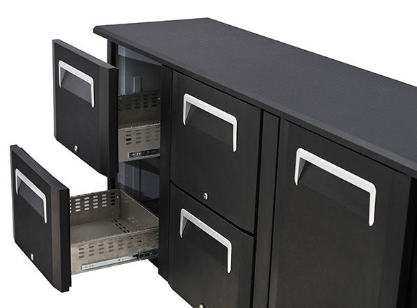 Armoire arrière bar 2 portes pleines articulées QB 200 - Cool Head 1460x515x860 mm 315 L 224 W Coolhead - vue 2 - Arrière-bar réfrigéré pro CHR - Cuistéo