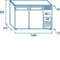 Armoire arrière bar 2 portes pleines articulées QB 200 - Cool Head 1460x515x860 mm 315 L 224 W Coolhead - vue 11 - Arrière-bar réfrigéré pro CHR - Cuistéo