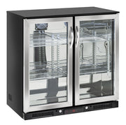 Arrière bar réfrigérée 2 portes vitrées BBA 218 - Cool Head 900x500x900 mm 228 L 160 W Coolhead - Arrière-bar réfrigéré professionnel CHR - matériel cuisine pro - Cuistéo