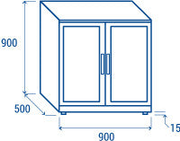 Arrière bar réfrigérée 2 portes vitrées BBA 218 - Cool Head 900x500x900 mm 228 L 160 W Coolhead - vue 7 - Arrière-bar réfrigéré pro CHR - Cuistéo