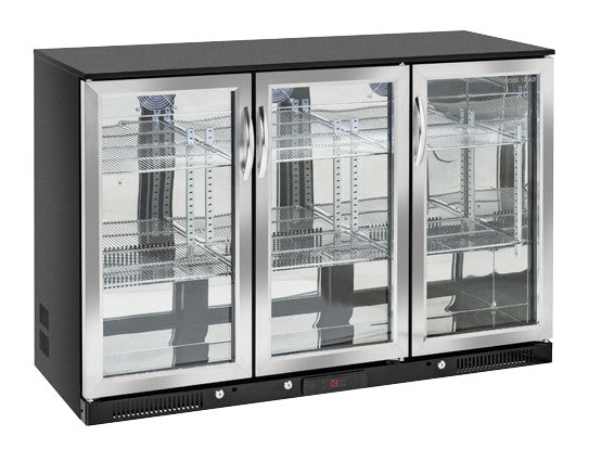 Arrière bar réfrigérée 3 portes vitrées BBA 348 - Cool Head 1335x500x900 mm 338 L 215 W Coolhead - Arrière-bar réfrigéré professionnel CHR - matériel cuisine pro - Cuistéo