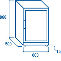 Arrière bar réfrigérée porte vitrée battante BBC 186 - Cool Head 600x500x860 mm 128 L 135 W Coolhead - vue 6 - Arrière-bar réfrigéré pro CHR - Cuistéo